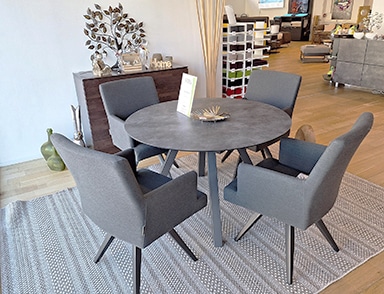 Kettler Table extensible 120 x 120 cm et chaises pivotantes